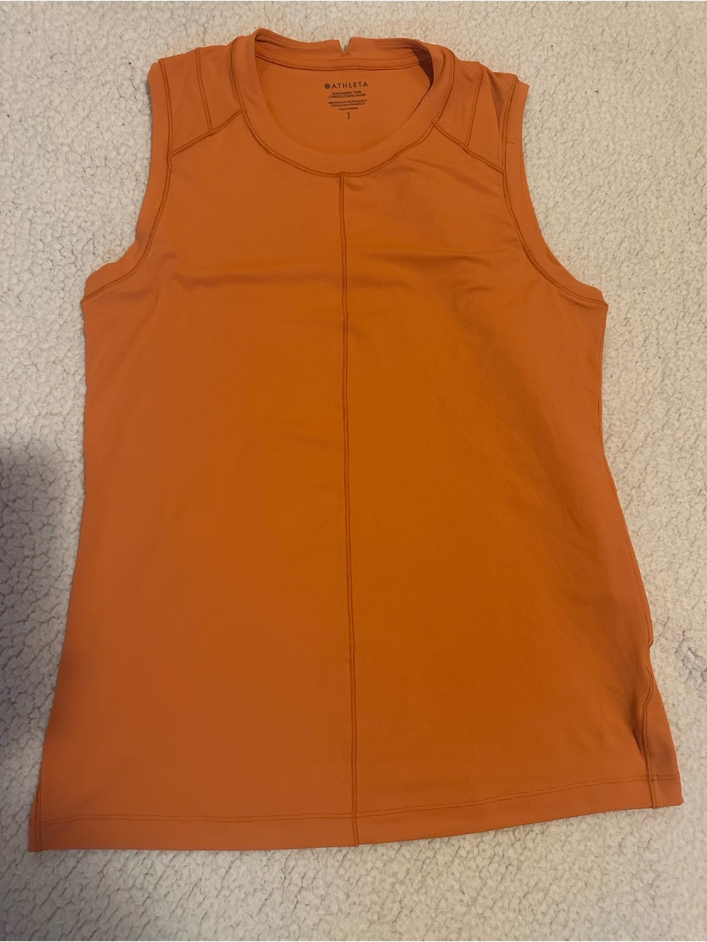 Athleta Women's Orange Sleeveless Active Tank with back zipper